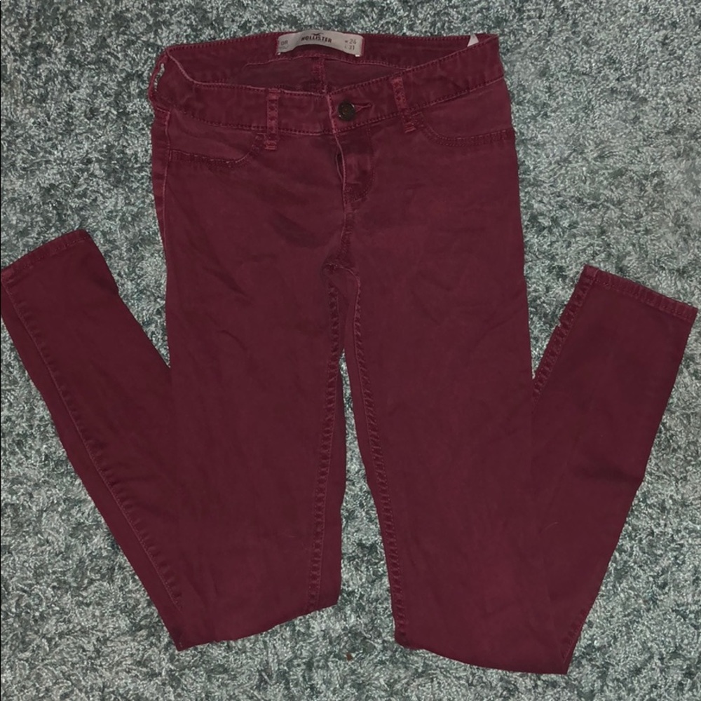 Hollister Burgundy Skinny Jeans